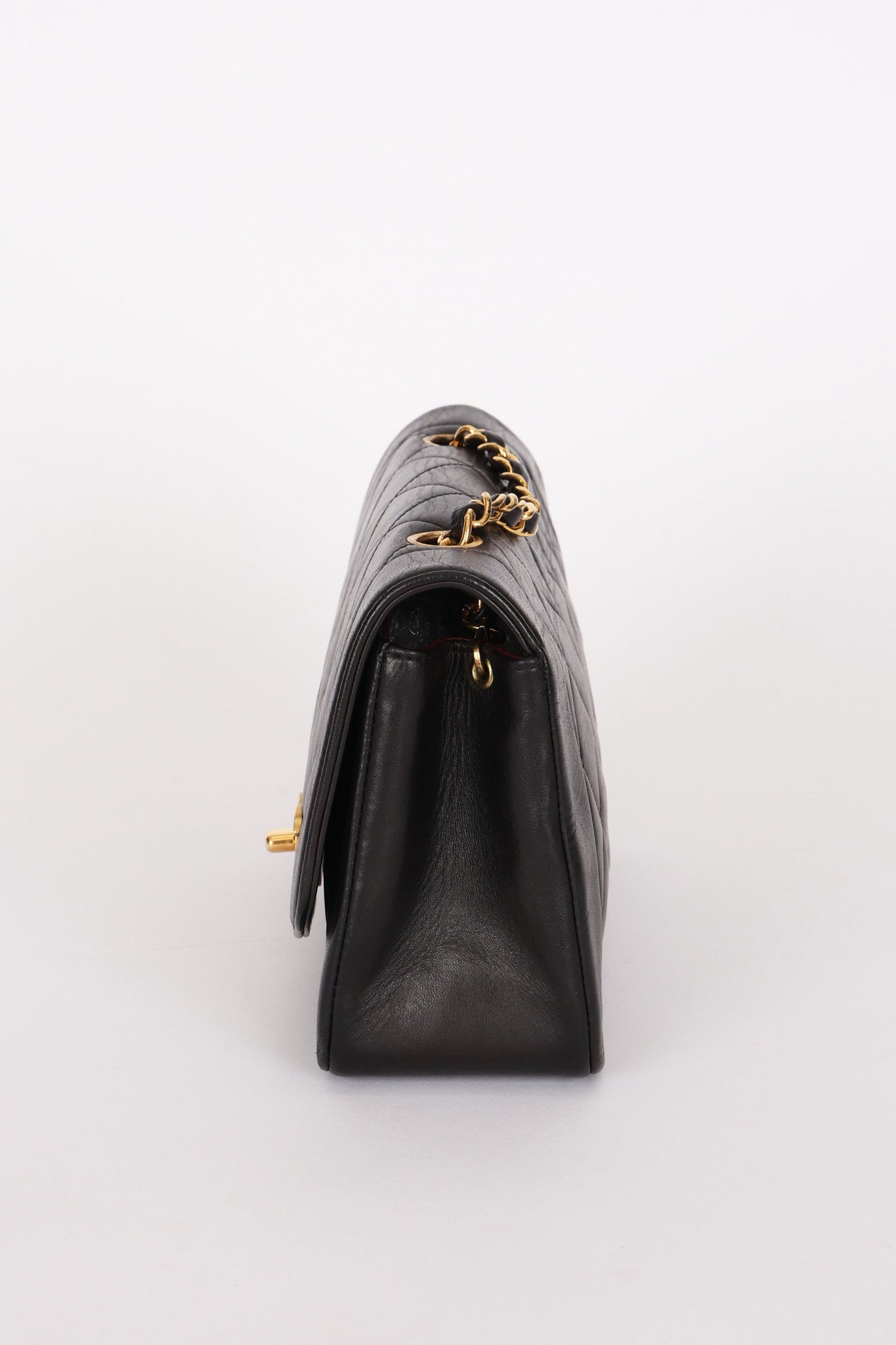 Chanel Small Diana Flap Black Lambskin 1996 24K GP