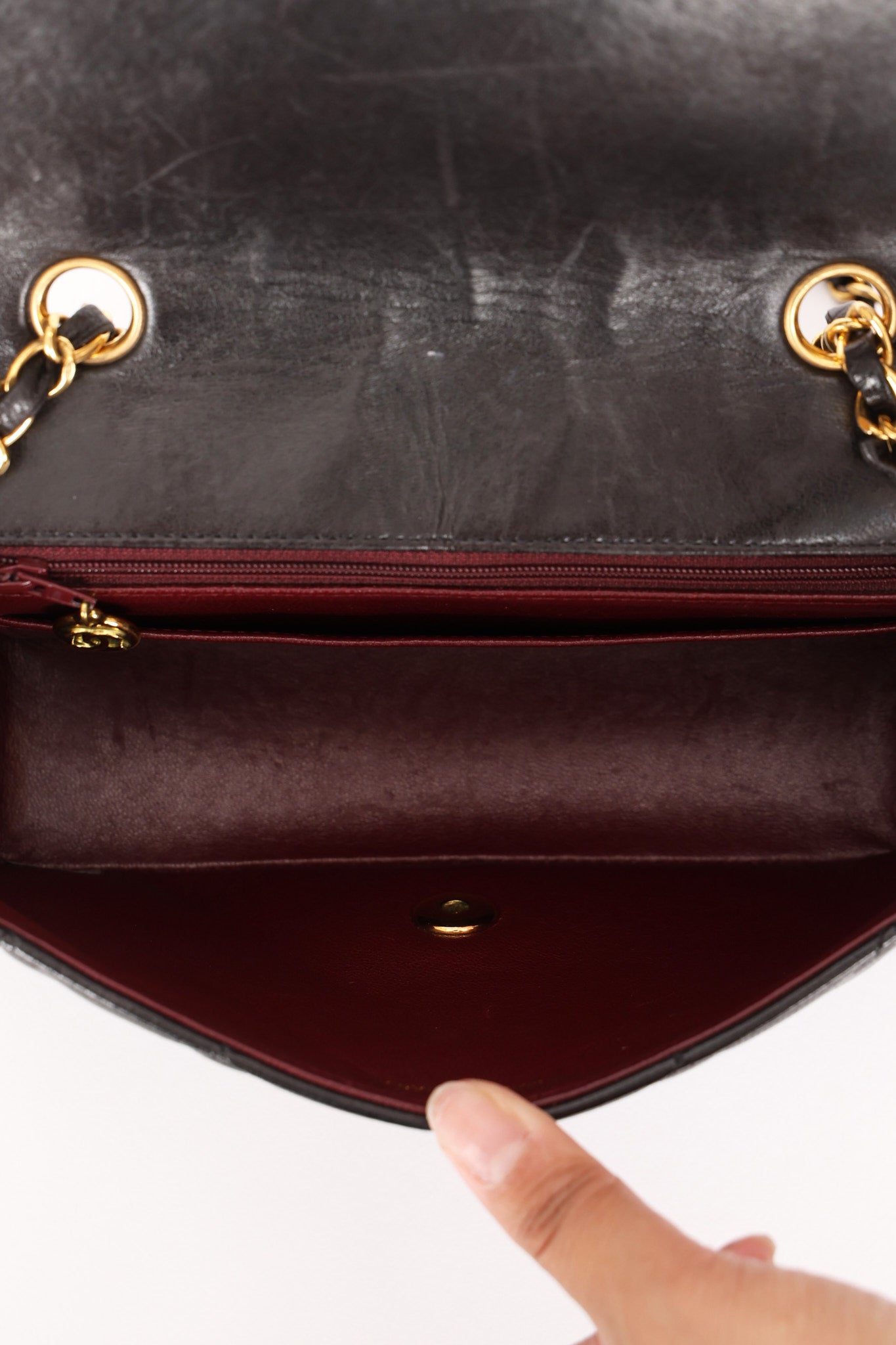 Chanel Small Diana Flap Black Lambskin 1996 24K GP