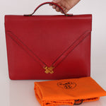 Hermès Kelly Cross Briefcase Rouge Vif Courchevel GHW