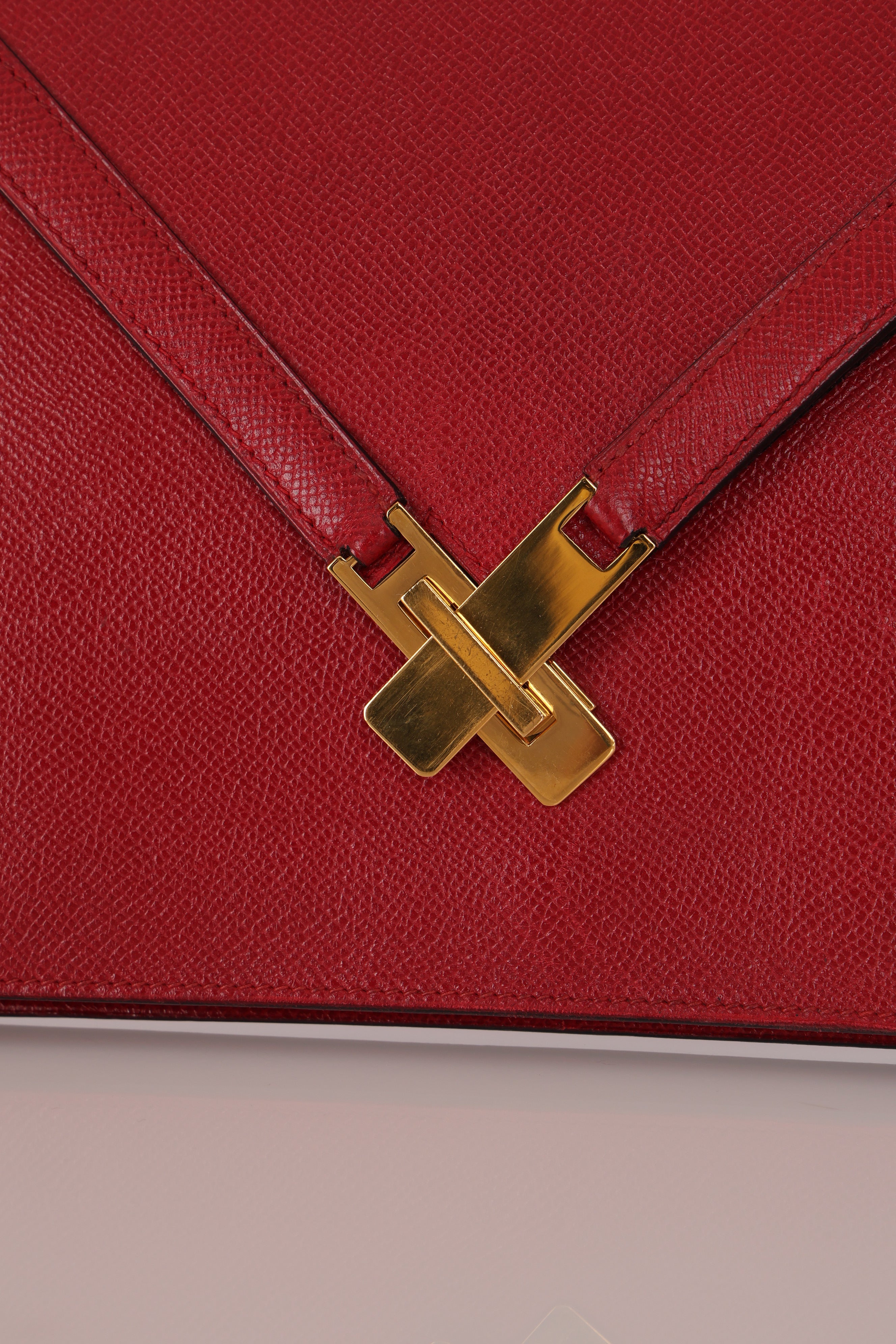 Hermès Kelly Cross Briefcase Rouge Vif Courchevel GHW