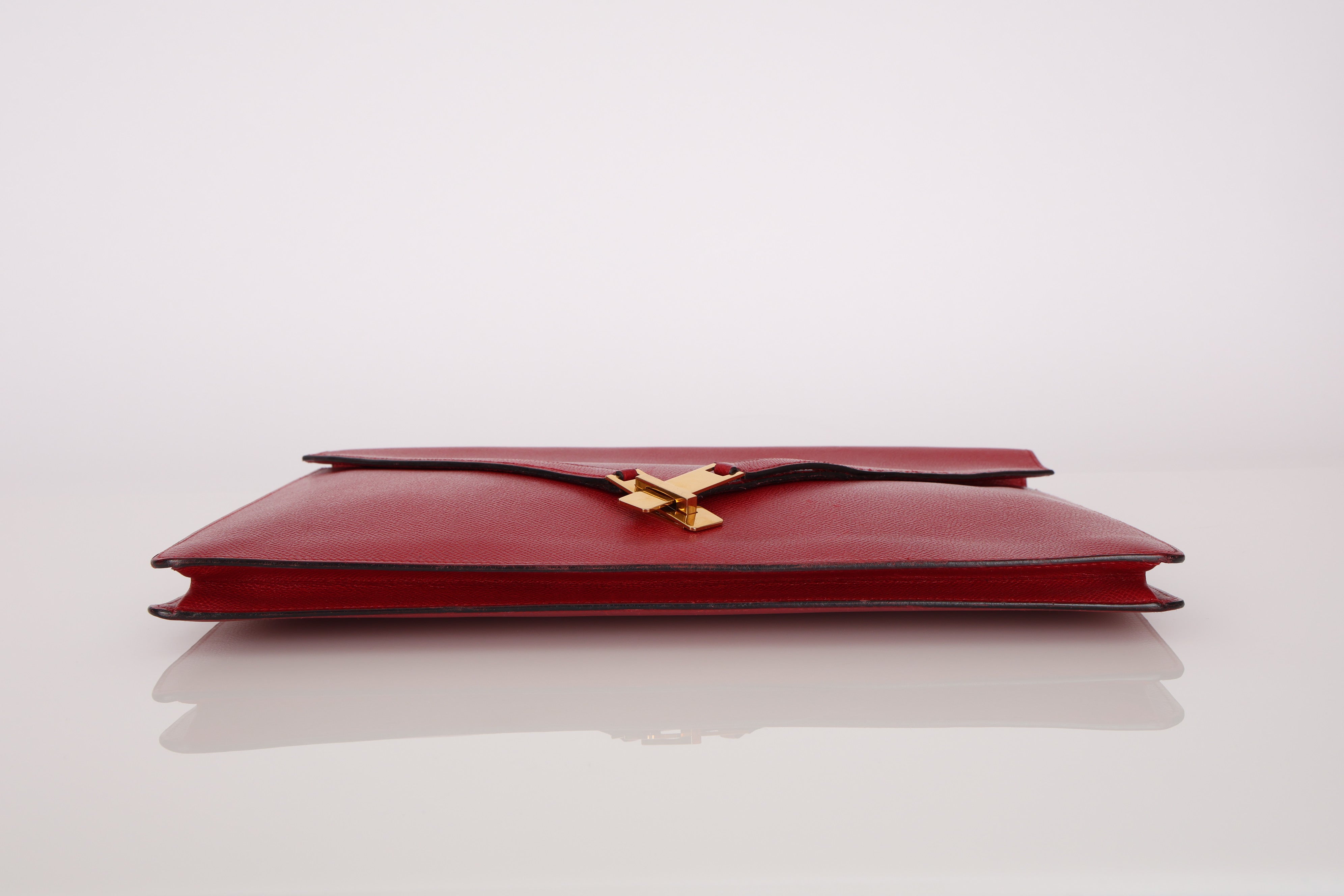 Hermès Kelly Cross Briefcase Rouge Vif Courchevel GHW