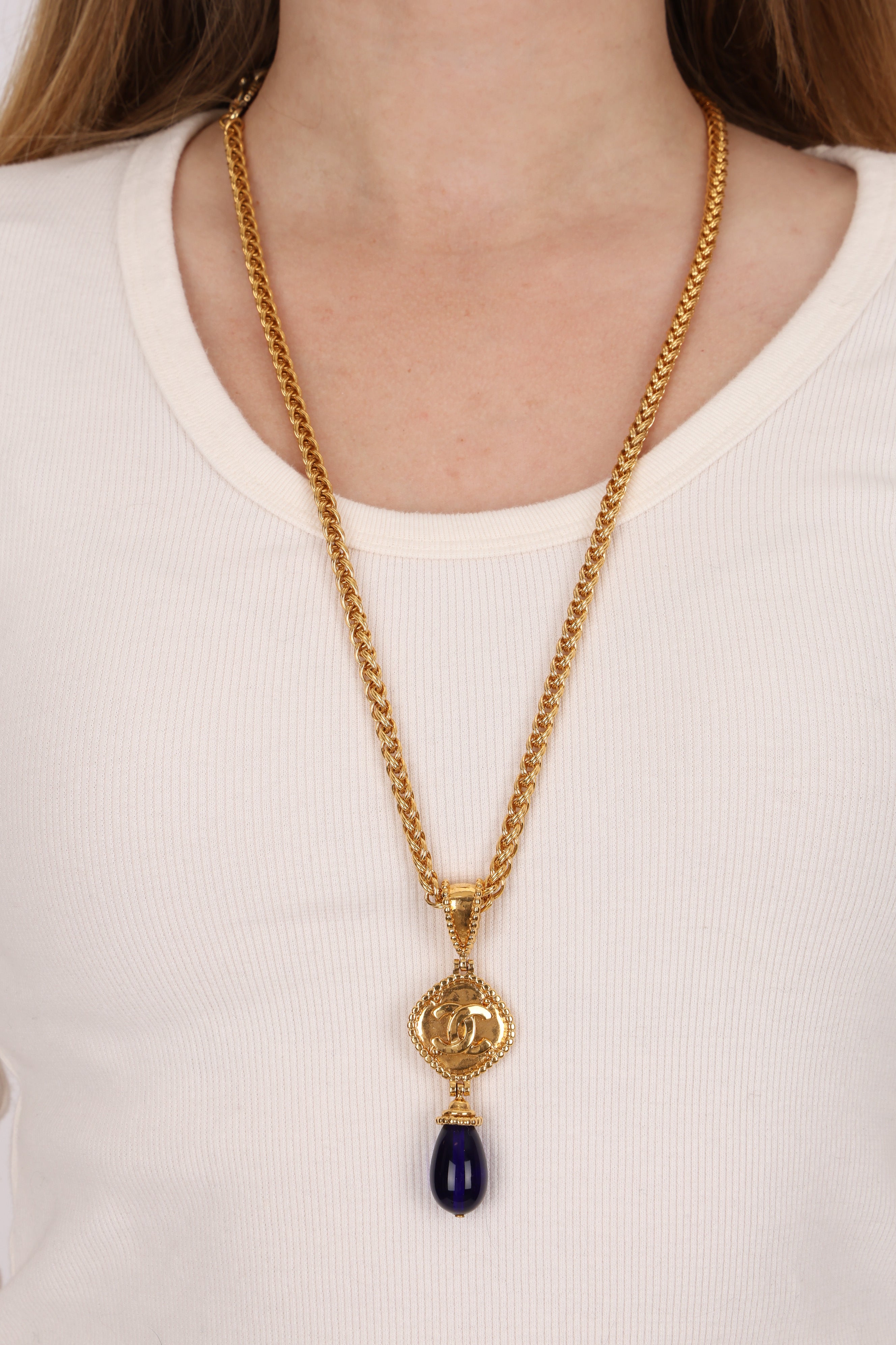 Chanel CC Orb Gold Necklace