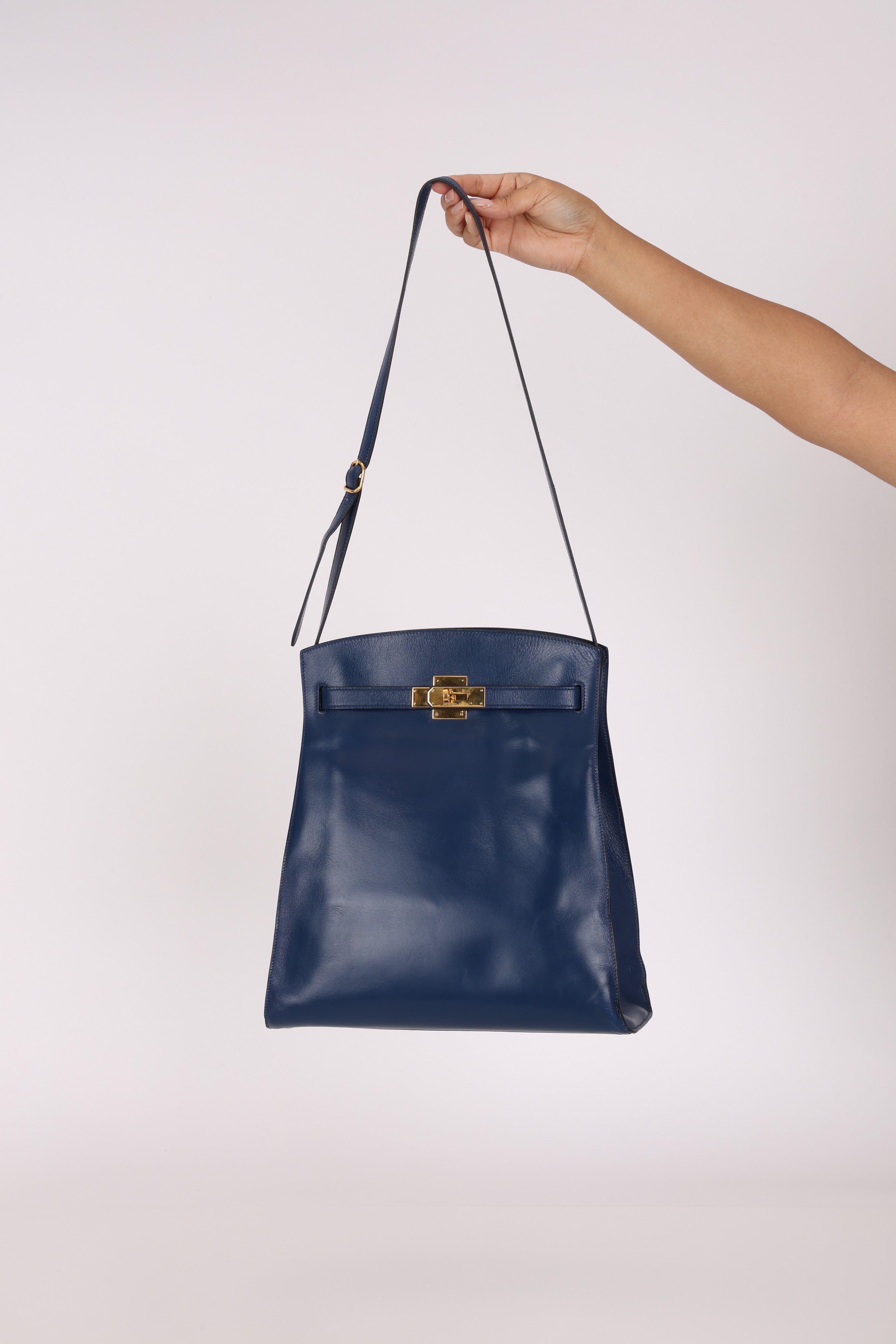 Hermès Kelly Sport GM Bleu Box GHW