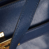 Hermès Kelly Sport GM Bleu Saphir Box 1988 GHW