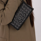 Chanel Chocolate Bar Shoulder Bag Black Lambskin 1996 24K GP (DONE)