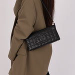 Chanel Chocolate Bar Shoulder Bag Black Lambskin 1996 24K GP (DONE)