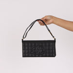 Chanel Chocolate Bar Shoulder Bag Black Lambskin 1996 24K GP (DONE)