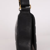 Chanel Chocolate Bar Shoulder Bag Black Lambskin 1996 24K GP (DONE)