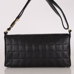 Chanel Chocolate Bar Shoulder Bag Black Lambskin 1996 24K GP (DONE)