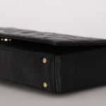 Chanel Chocolate Bar Shoulder Bag Black Lambskin 1996 24K GP (DONE)