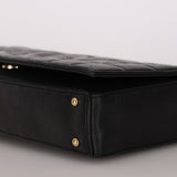 Chanel Chocolate Bar Shoulder Bag Black Lambskin 1996 24K GP (DONE)