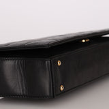 Chanel Chocolate Bar Shoulder Bag Black Lambskin 1996 24K GP (DONE)