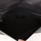 Chanel Chocolate Bar Shoulder Bag Black Lambskin 1996 24K GP (DONE)