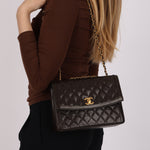 Chanel Single Flap Black Lambskin 24K GP