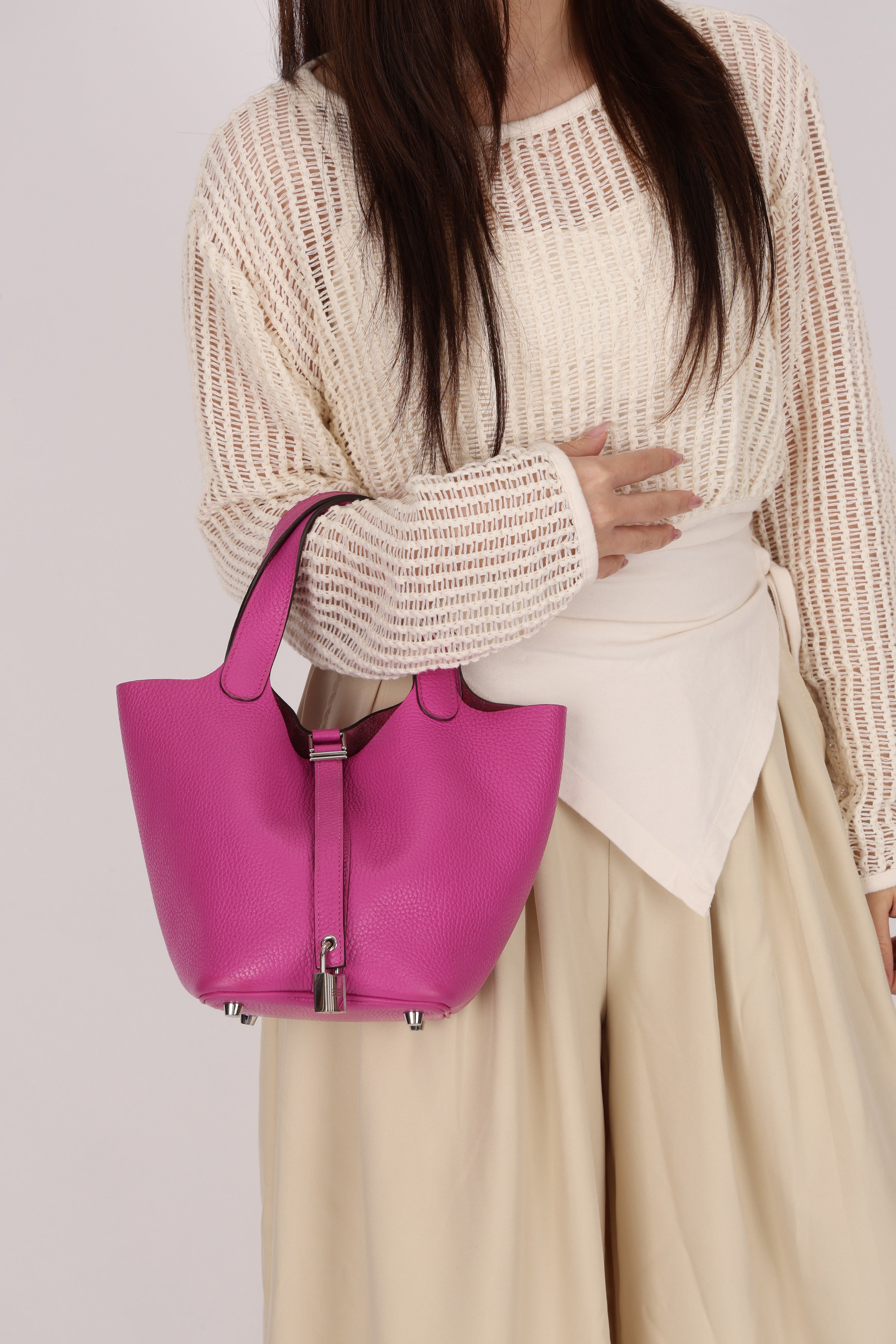 Hermès Picotin 18 Rose Clemence 2018 PHW