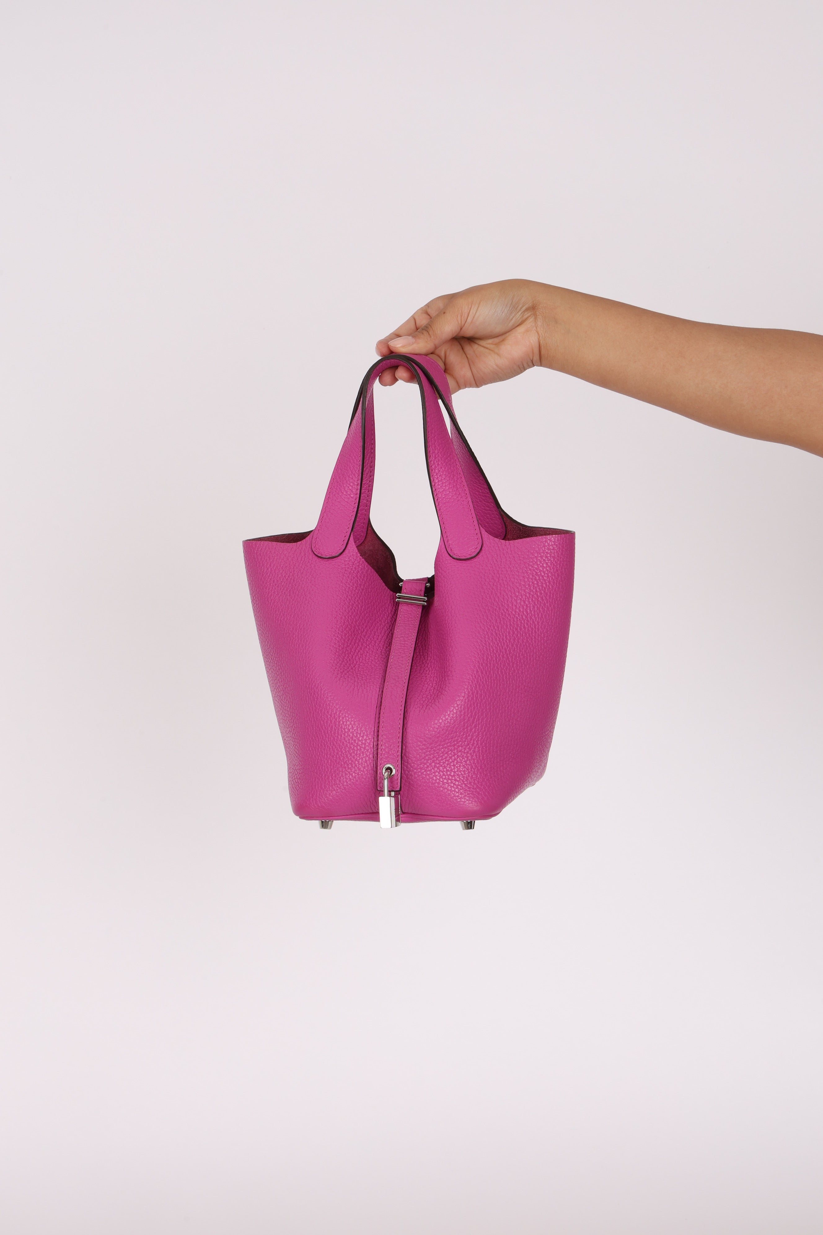 Hermès Picotin 18 Rose Clemence 2018 PHW