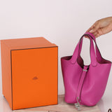 Hermès Picotin 18 Rose Clemence 2018 PHW