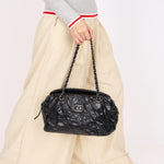 Chanel Twisted Bowling Bag Black Glazed Calfskin DSHW