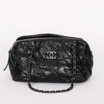 Chanel Twisted Bowling Bag Black Glazed Calfskin DSHW