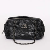 Chanel Twisted Bowling Bag Black Glazed Calfskin DSHW