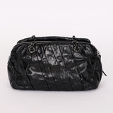 Chanel Twisted Bowling Bag Black Glazed Calfskin DSHW