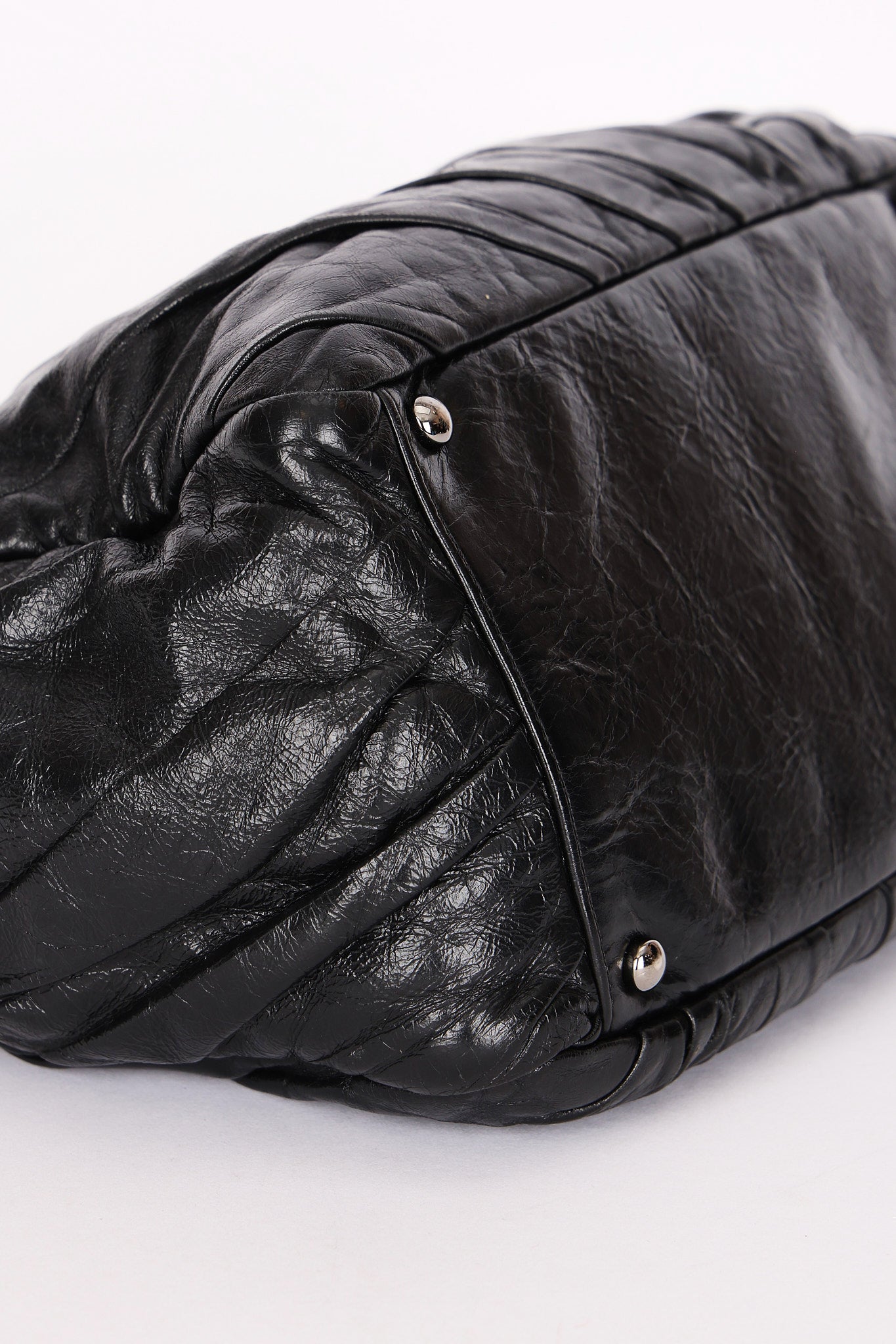 Chanel Twisted Bowling Bag Black Glazed Calfskin DSHW