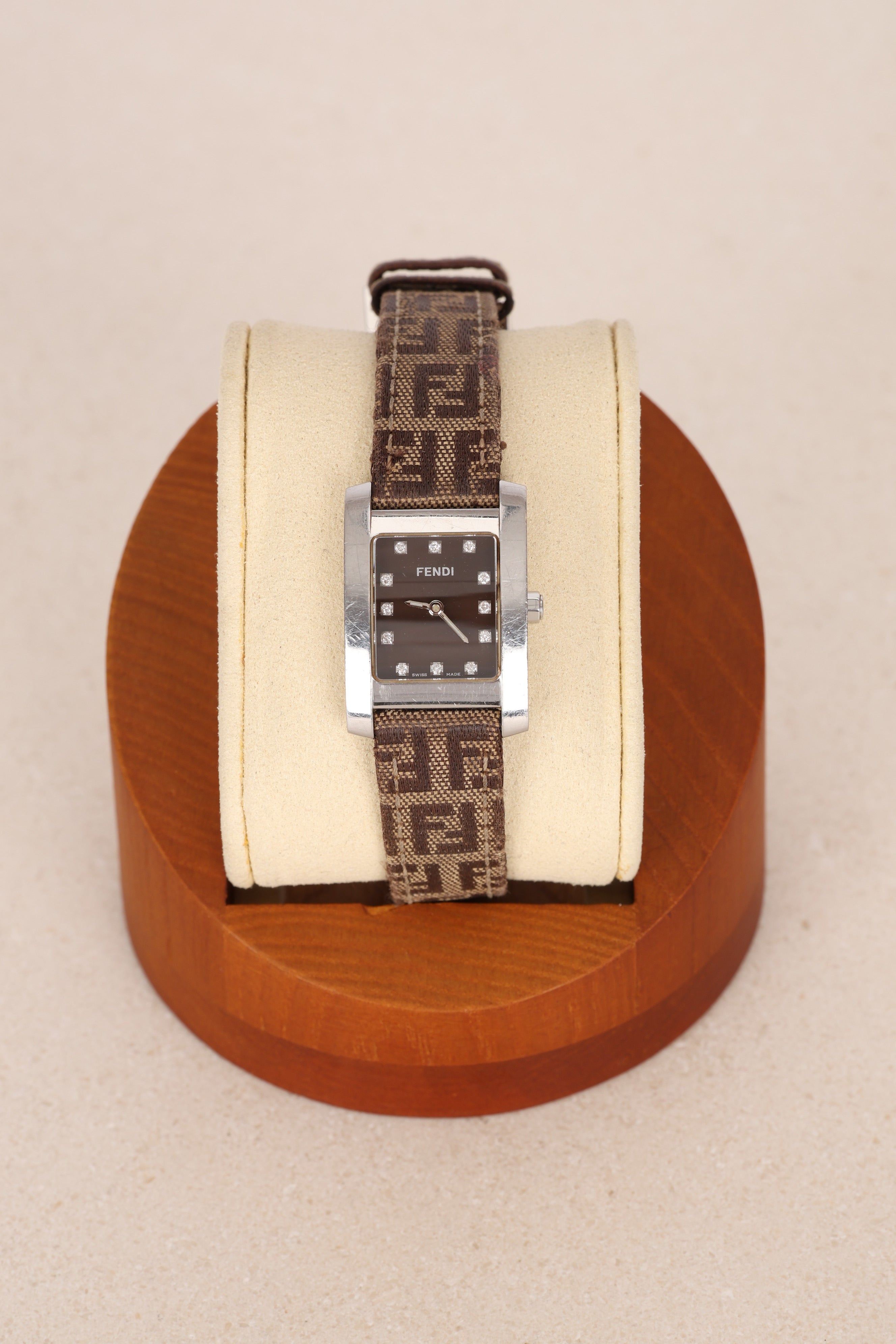 Fendi Silver Diamond Watch