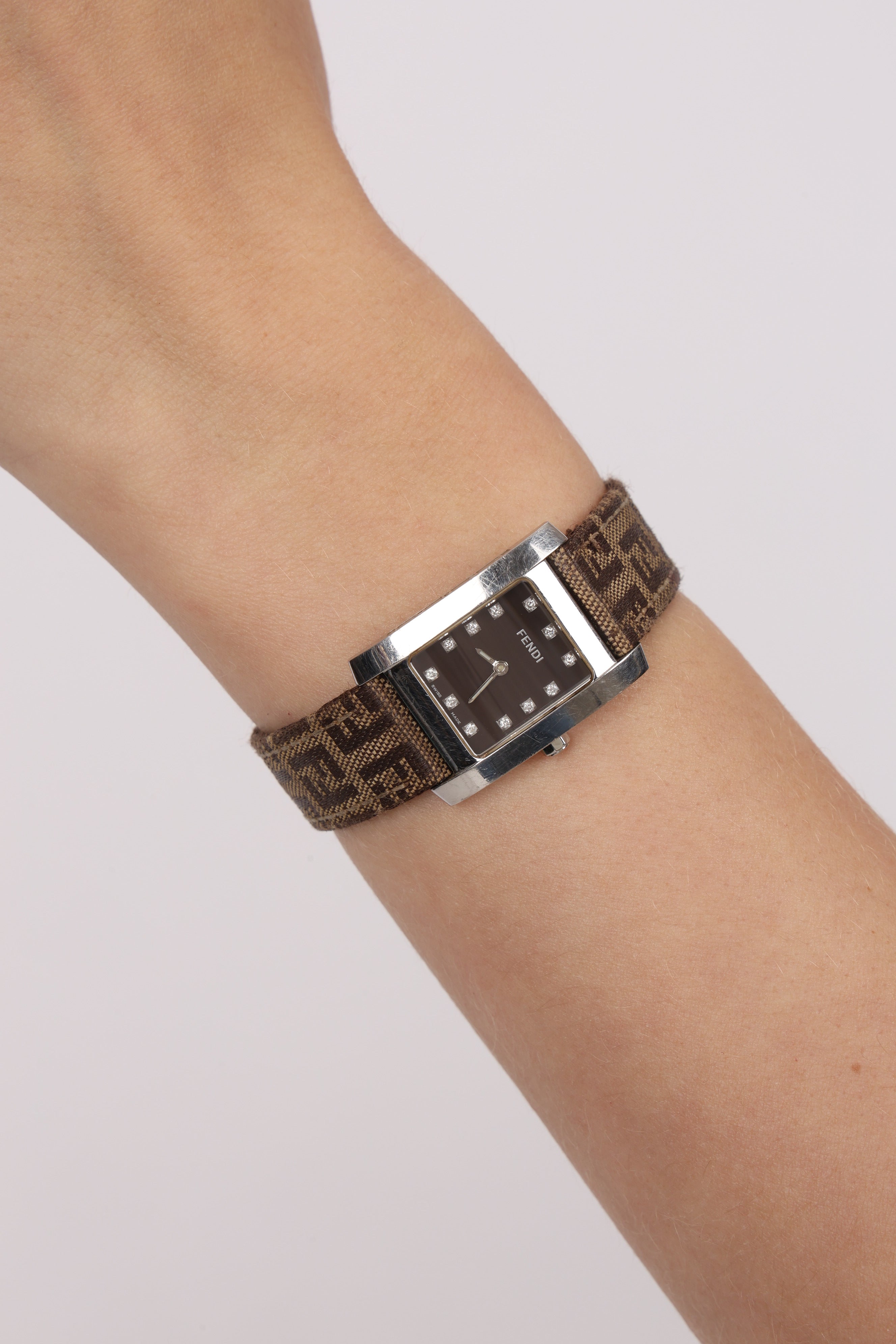Fendi Silver Diamond Watch