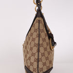 Gucci Horsebit Monogram Canvas Shoulder Bag