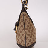 Gucci Horsebit Monogram Canvas Shoulder Bag