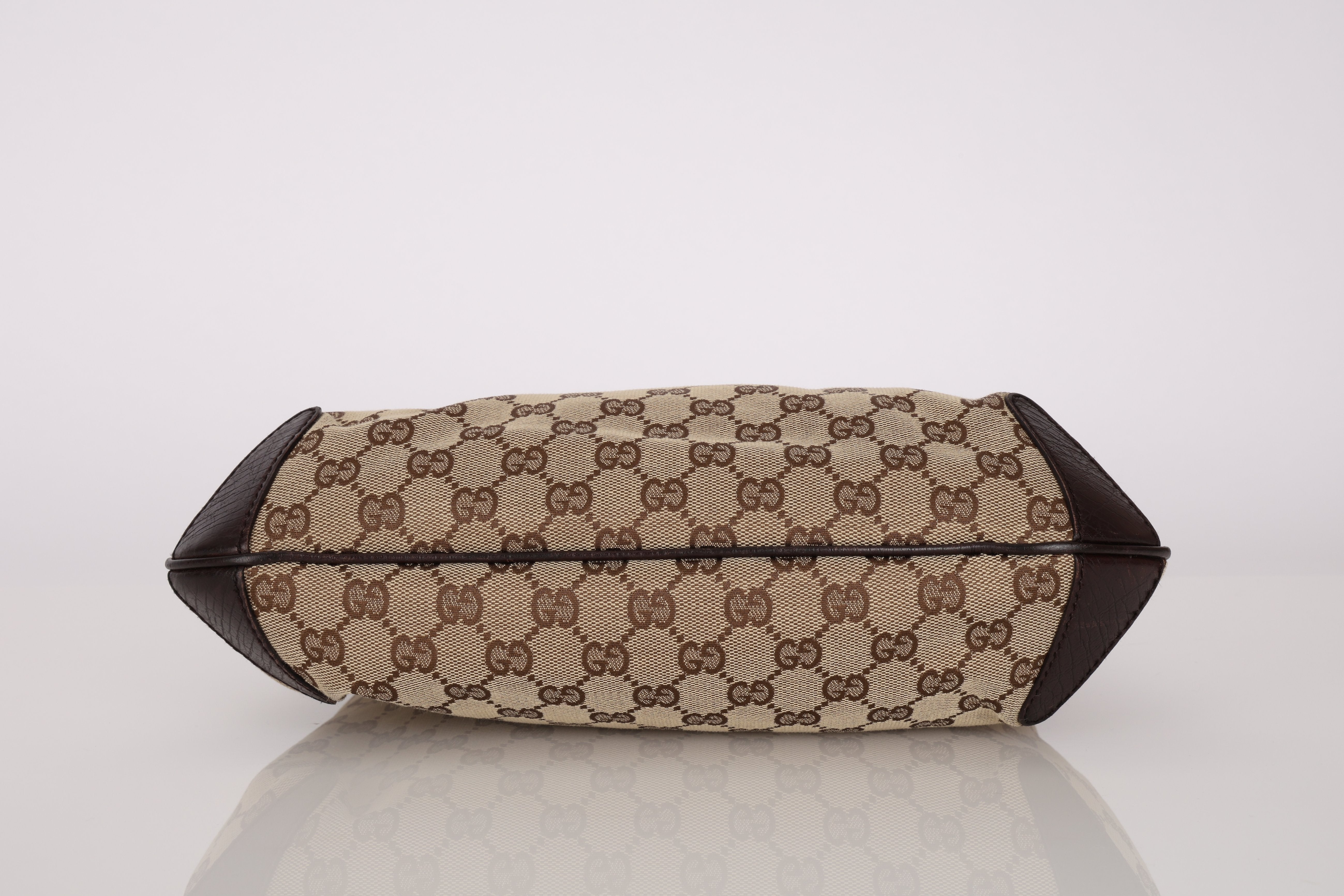 Gucci Horsebit Monogram Canvas Shoulder Bag