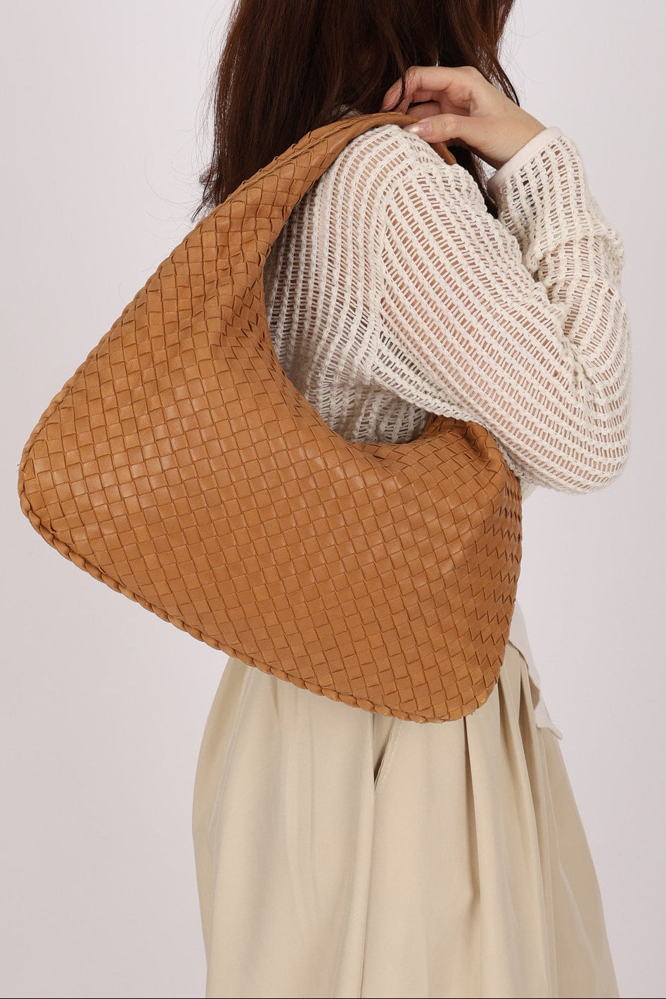 Bottega Veneta Small Intrecciato Hobo Camel Lambskin 2008
