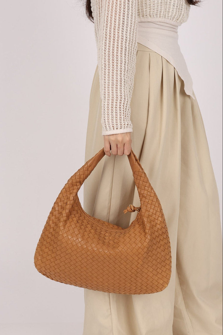 Bottega Veneta Small Intrecciato Hobo Camel Lambskin 2008