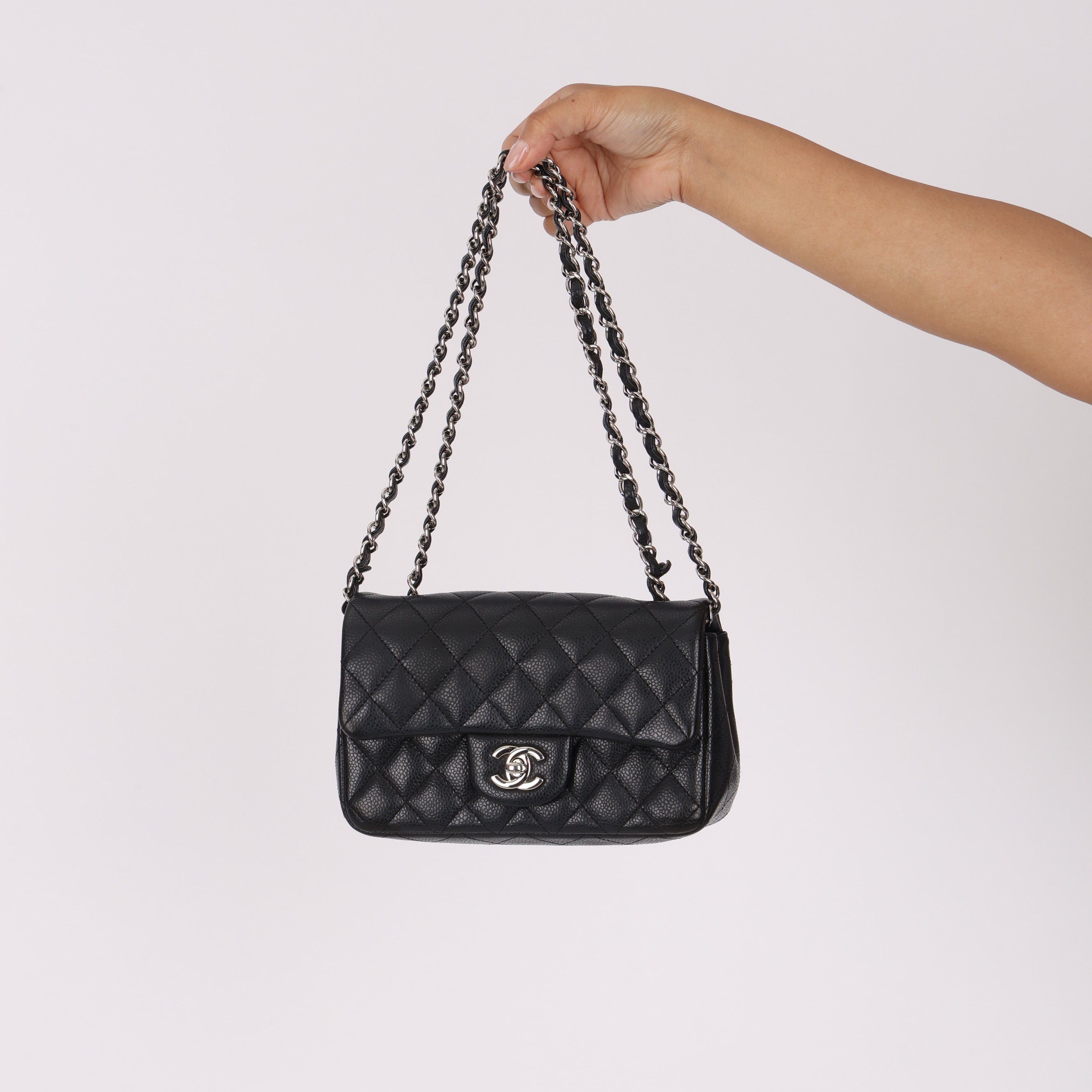 Chanel Mini Rectangle Black Caviar SHW