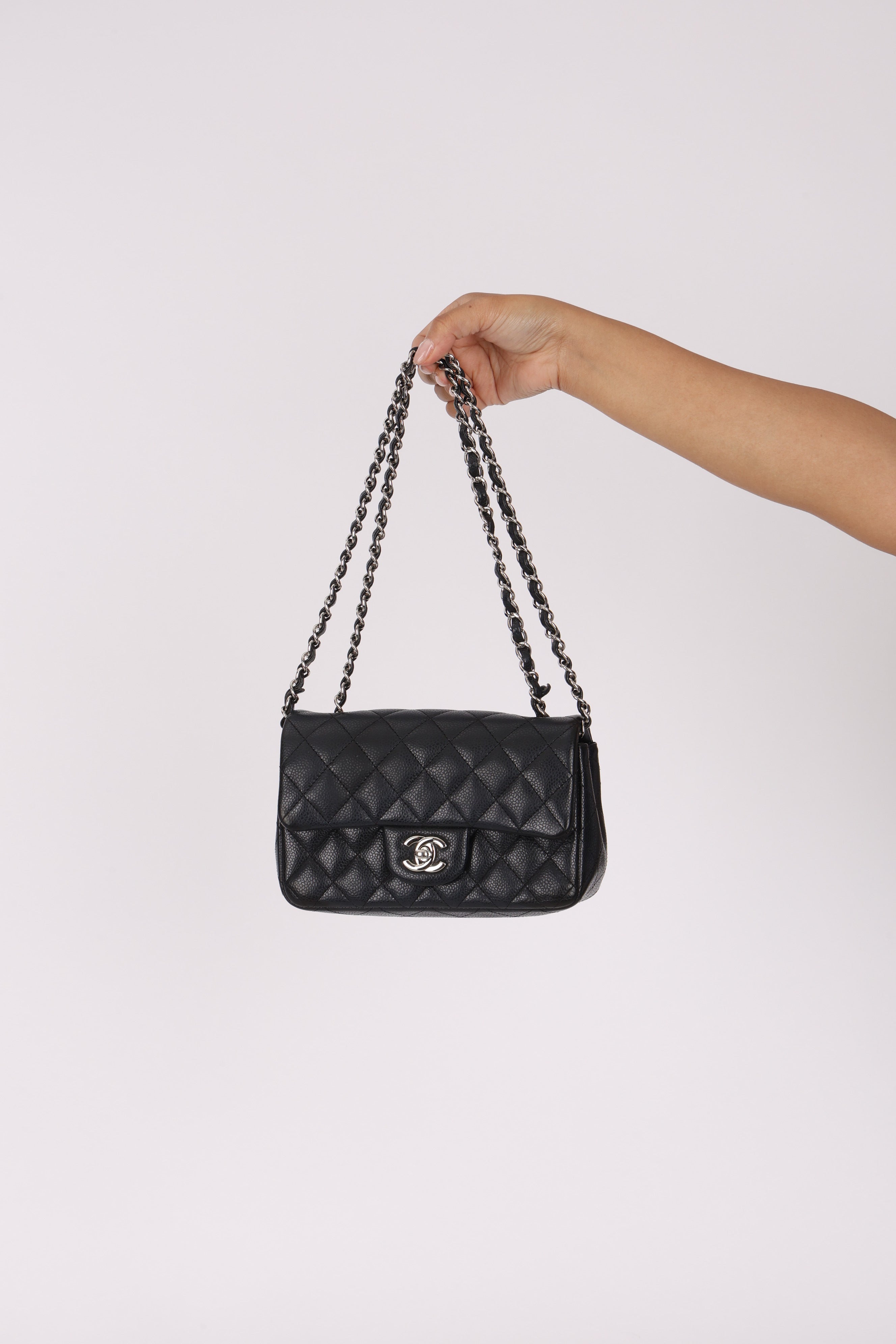 Chanel Mini Rectangle Black Caviar SHW