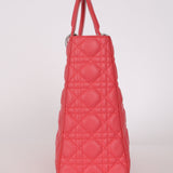 Dior Large Lady Coral Pink Lambskin