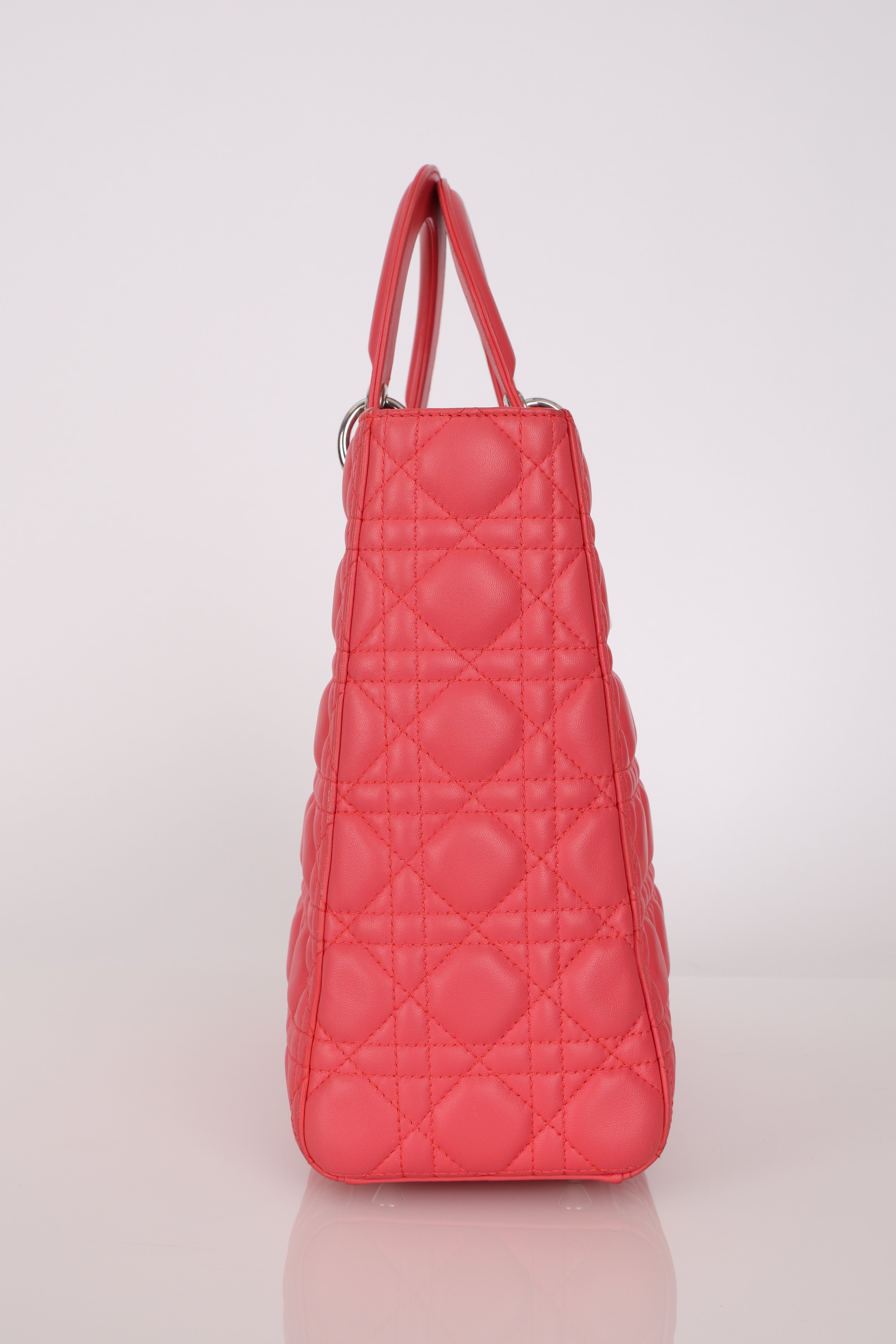 Dior Large Lady Coral Pink Lambskin