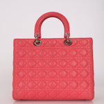 Dior Large Lady Coral Pink Lambskin