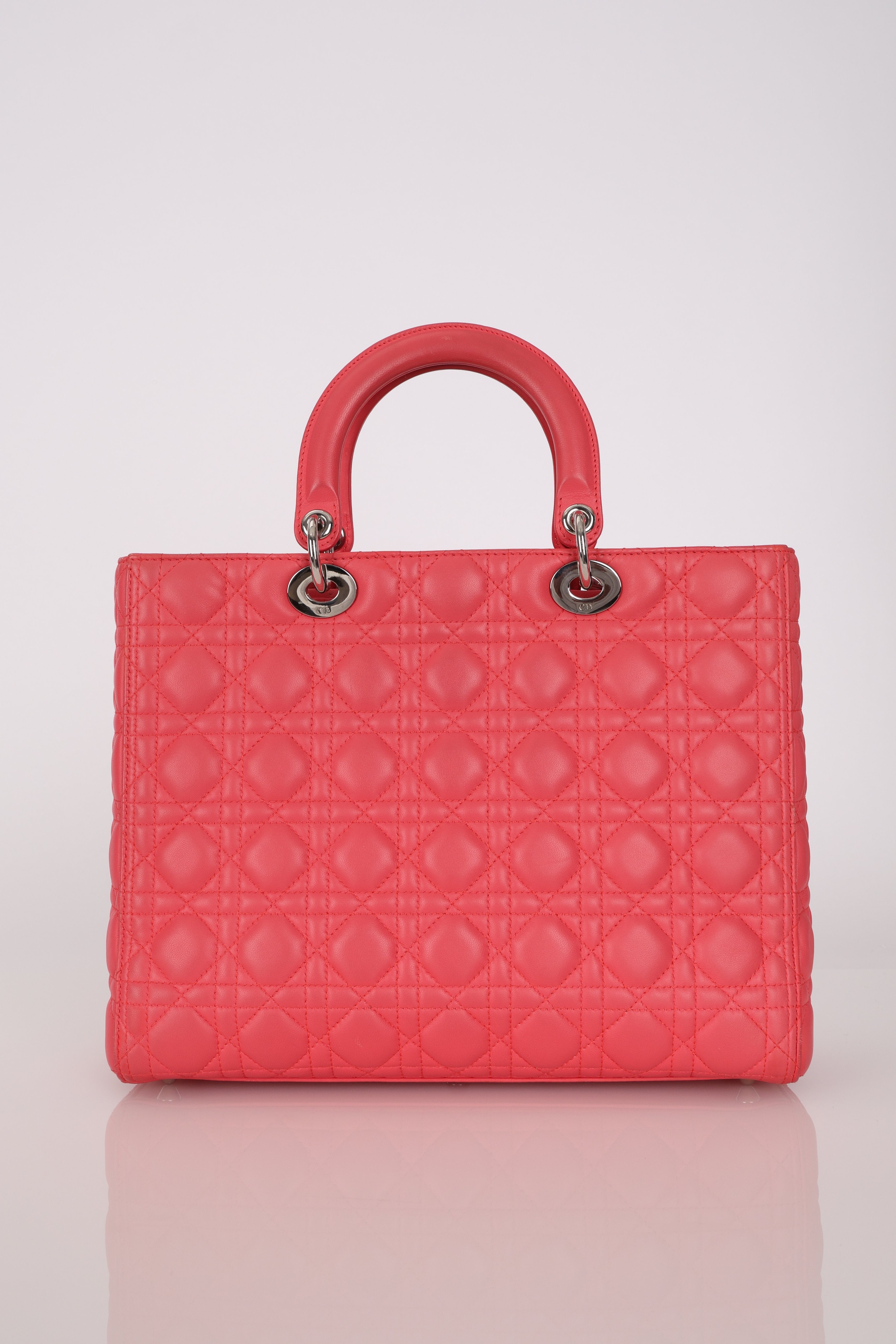 Dior Large Lady Coral Pink Lambskin