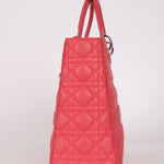 Dior Large Lady Coral Pink Lambskin