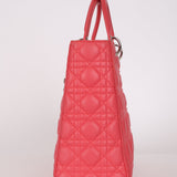 Dior Large Lady Coral Pink Lambskin