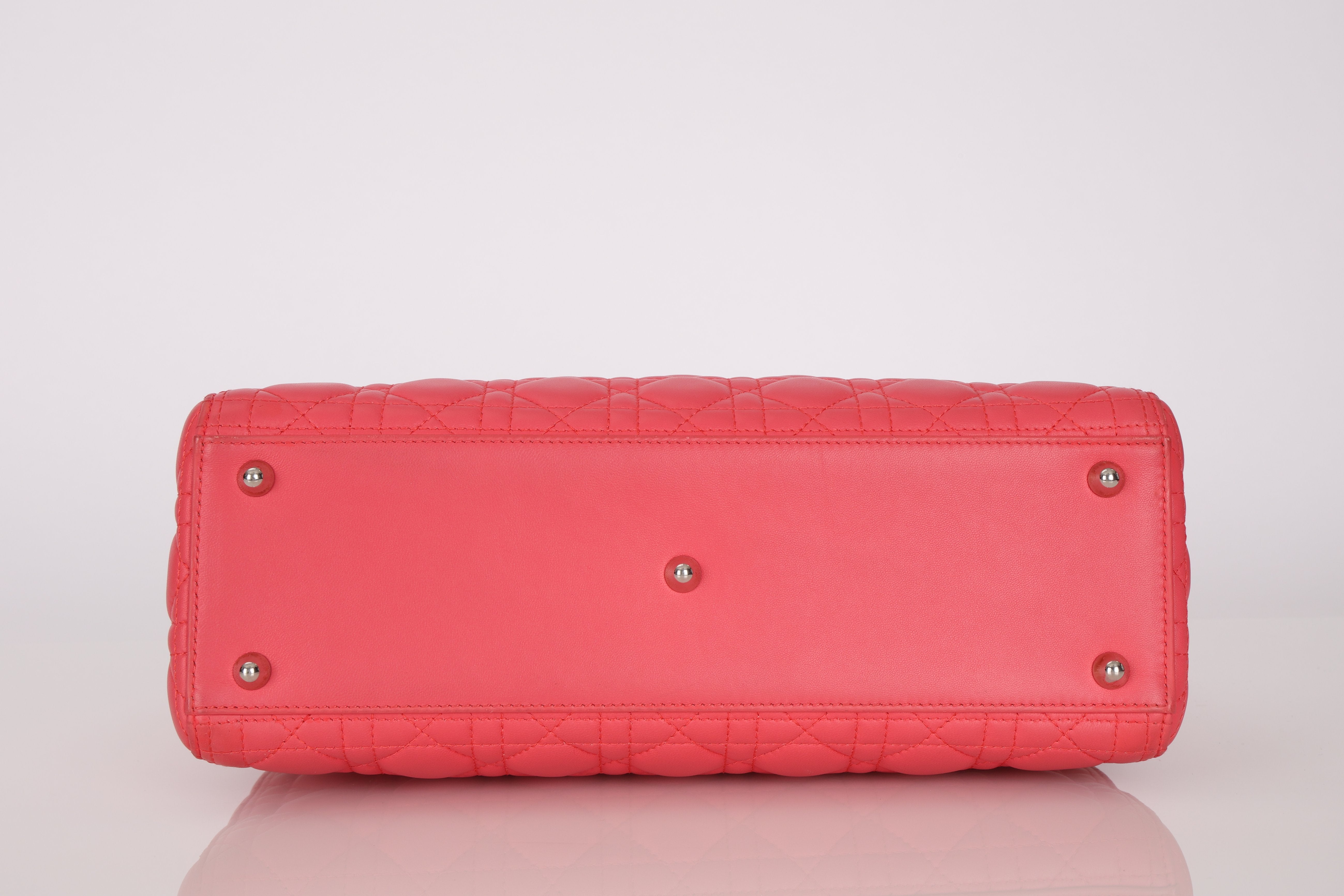 Dior Large Lady Coral Pink Lambskin