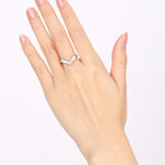 Pt900 Platinum and Diamond Ridge Ring, Size US 6.5 - Drop 60