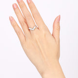 Pt900 Platinum and Diamond Ridge Ring, Size US 6.5 - Drop 60