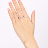 Pt900 Platinum and Diamond Ridge Ring, Size US 6.5 - Drop 60