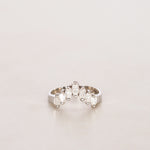 Pt900 Platinum and Diamond Ridge Ring, Size US 6.5