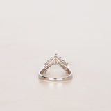 Pt900 Platinum and Diamond Ridge Ring, Size US 6.5
