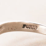 Pt900 Platinum and Diamond Ridge Ring, Size US 6.5