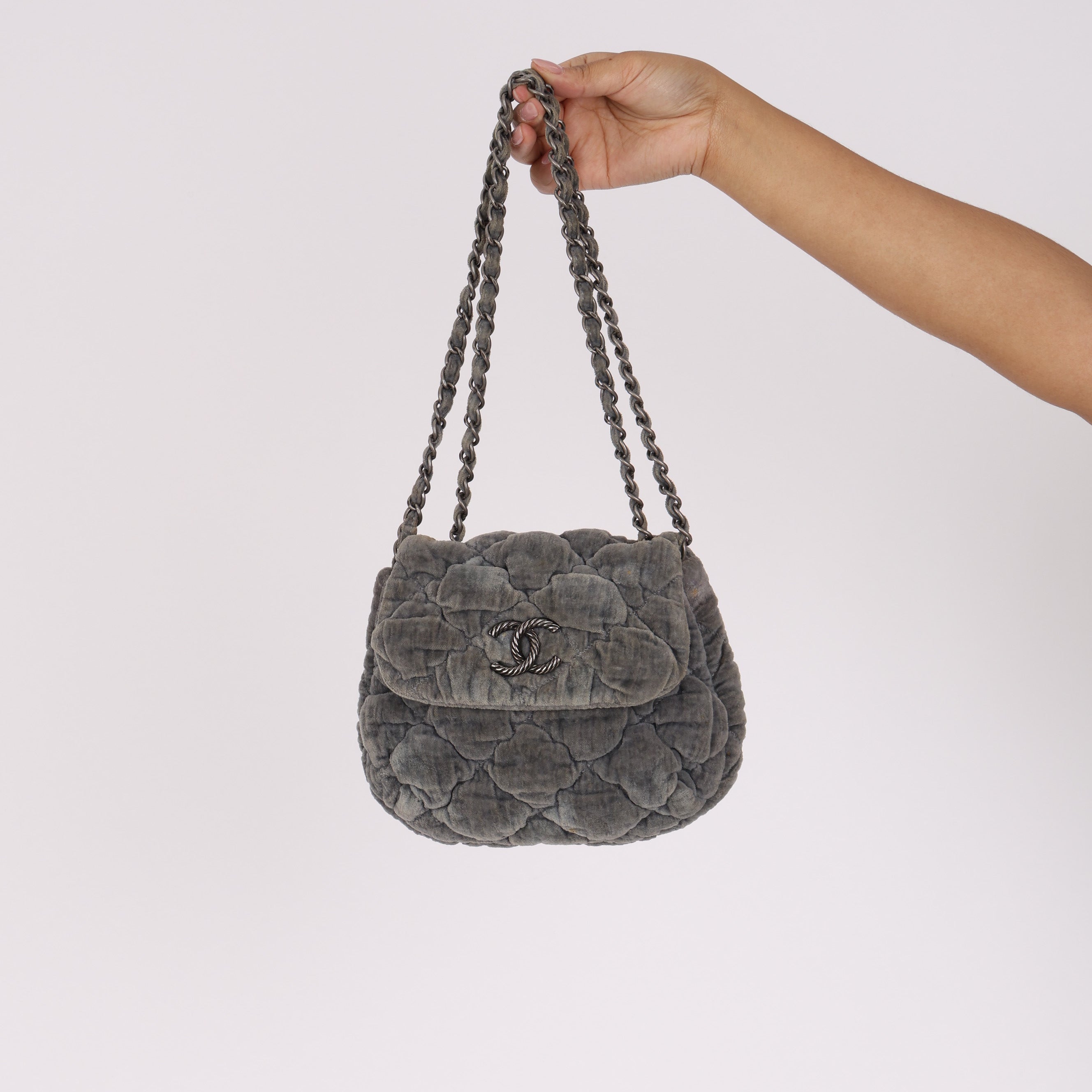 Chanel Paris Moscou Mini Velvet Bubble Quilt Flap RHW