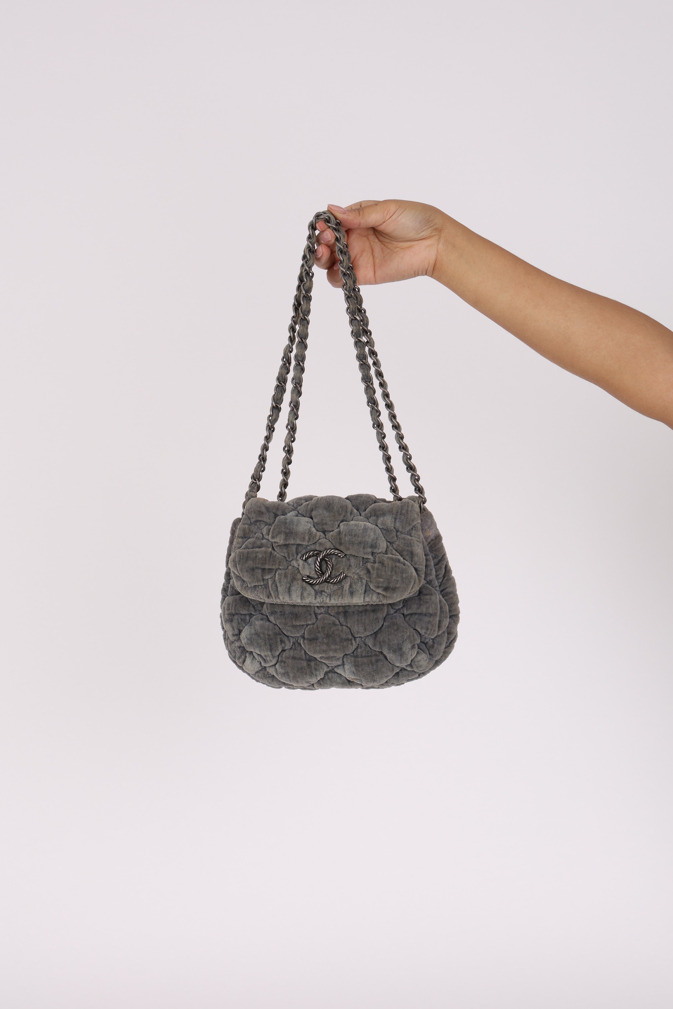 Chanel Paris Moscou Mini Velvet Bubble Quilt Flap RHW